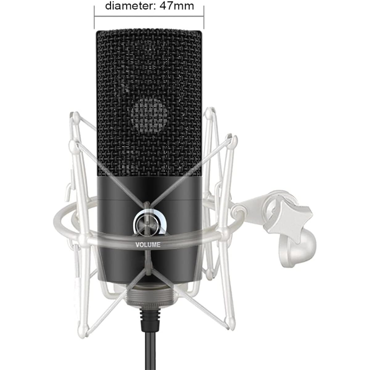 Condenser gaming microphone is suitable for recording on laptops, built-in sound cards, dubbing, podcasting, microphones