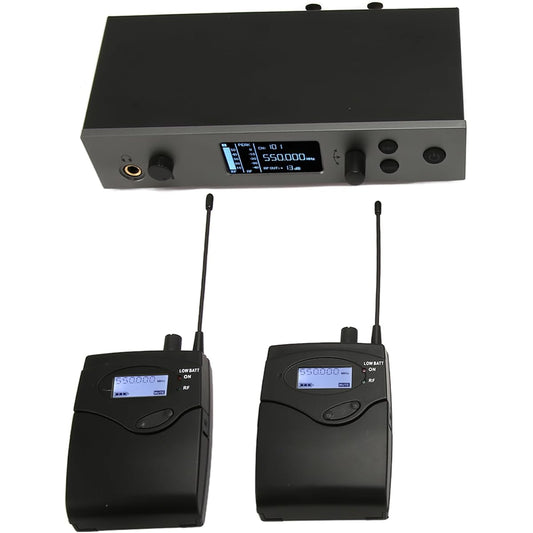 Wireless Earphone Monitor System, Professional UHF 40 Channel Wireless In-Ear Monitoring, Range 160-200 Feet, Expandable for Stage Recording (US Plug)