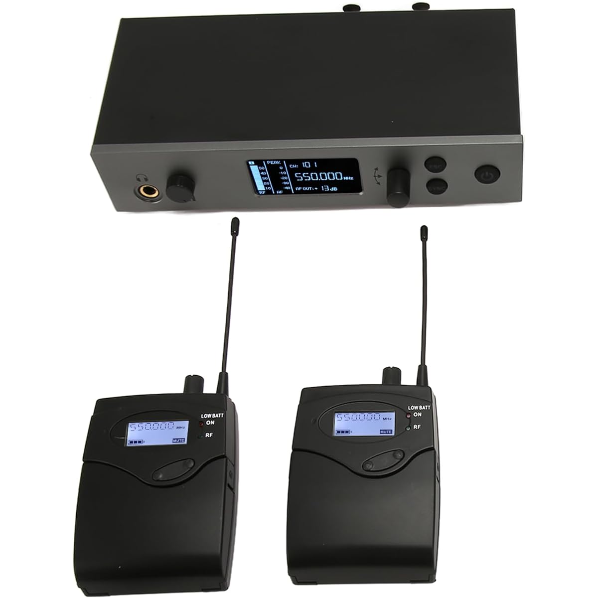 Wireless Earphone Monitor System, 100-240V Monitor Ear Return System Professional Long Range Single Channel UHF (US Plug)