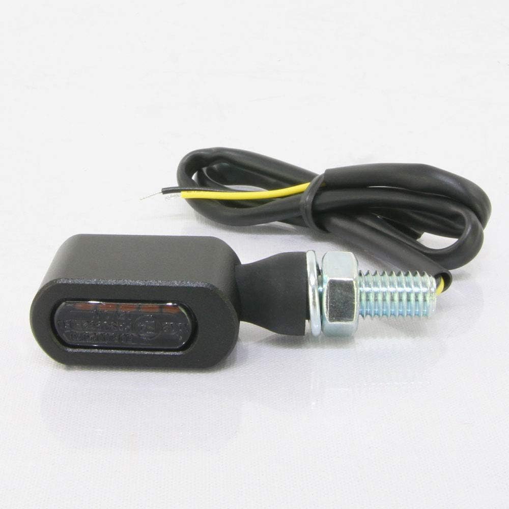 Ultra-compact Micro Mini LED Turn Signal Black Body Smoke Lens Vehicle Inspection Compatible Set of 2 Orange/Amber Emission