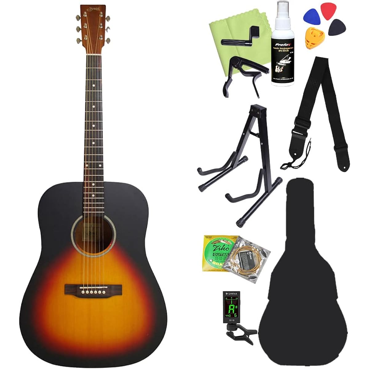 S.Yairi YD-04/VS Vintage Sunburst Acoustic Guitar Beginner Set 12-piece Western Guitar Limited Series S Yairi
