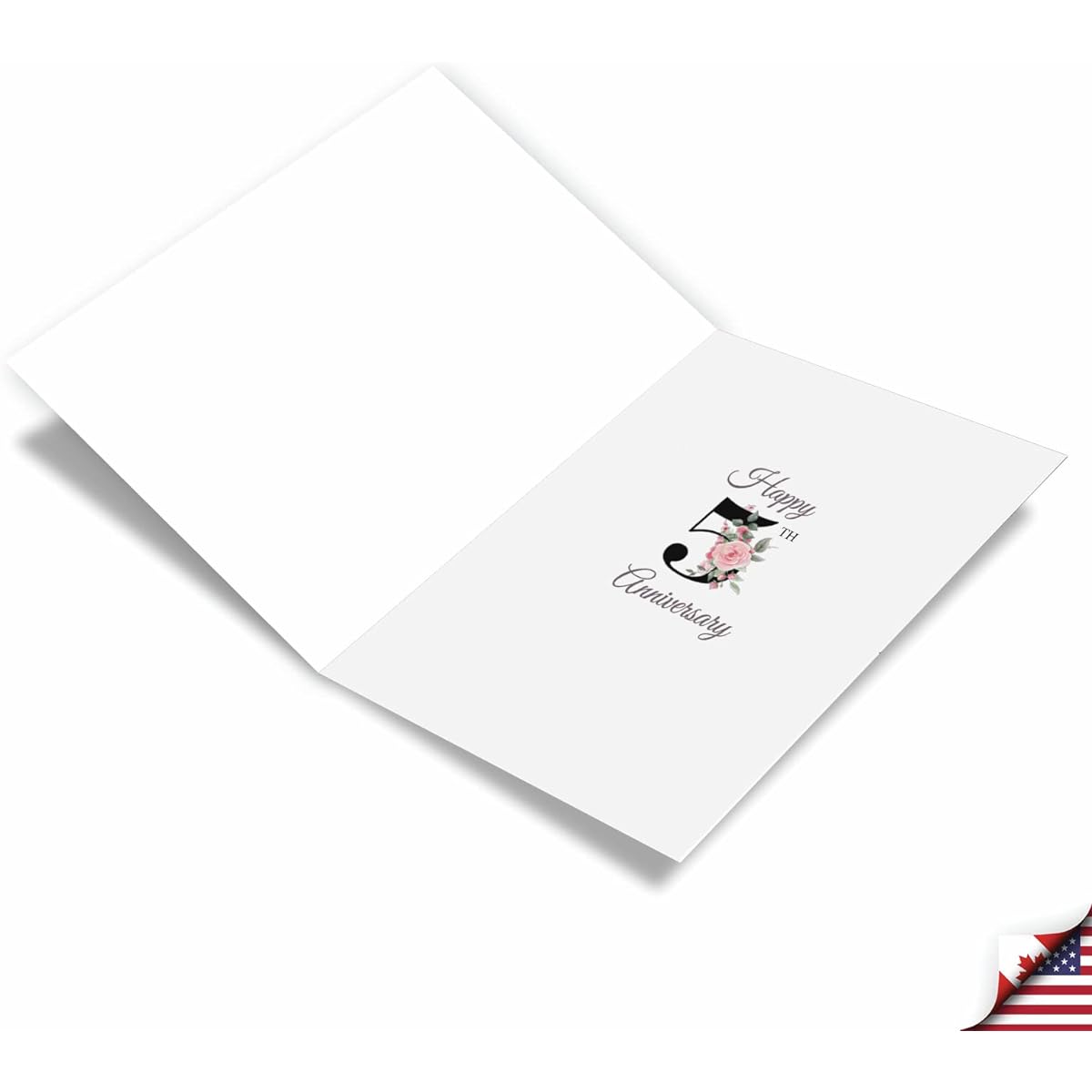 NobleWorks 5th Anniversary Greeting Card with 5 x 7 Inch Envelope (1 Card) Floral Couple 5 C10494MAG