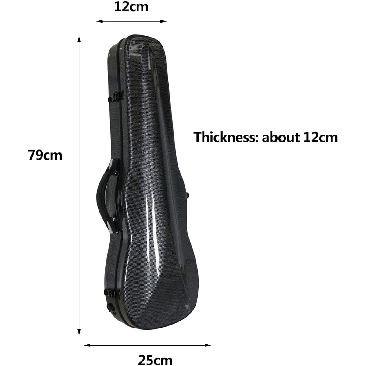 Violin Case Full Size 4/4 Carbon Fiber Full Size Violin Box Carry Protect Violin White Black Color,Black