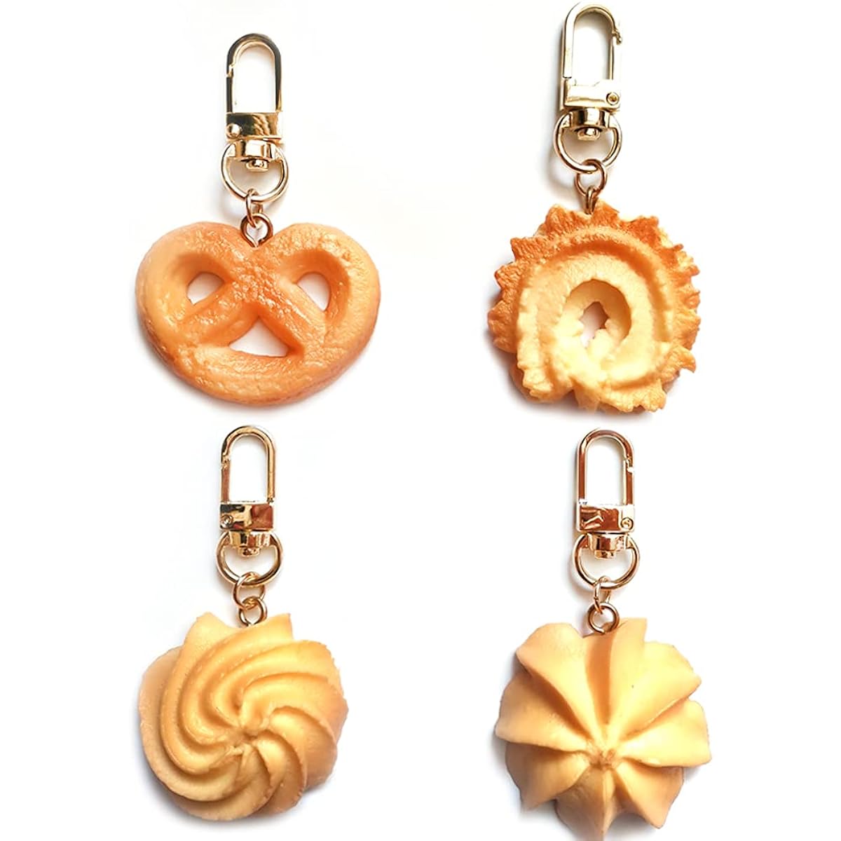 Cookie Keychains 4 Styles PVC Metal Keychains Party Favors