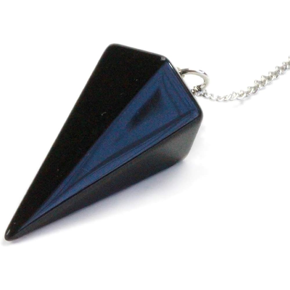 [Happy Bomb] Morion Black Crystal Cut Pendulum Dowsing Natural Stone Power Stone Amulet Dowsing Sheet Included