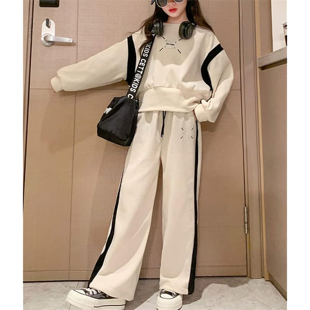 [CHUMO] Children's and Girls' Top and Bottom Set, Setup, 2 Piece Set, Tops, Sweatshirts, Pants, Long Pants, Jersey, Junior Clothes, Kids, Girls, Long Sleeves, Stylish, Cute, Loose, Slimming, Simple, Casual, Athletic Wear, School, Spring, Autumn