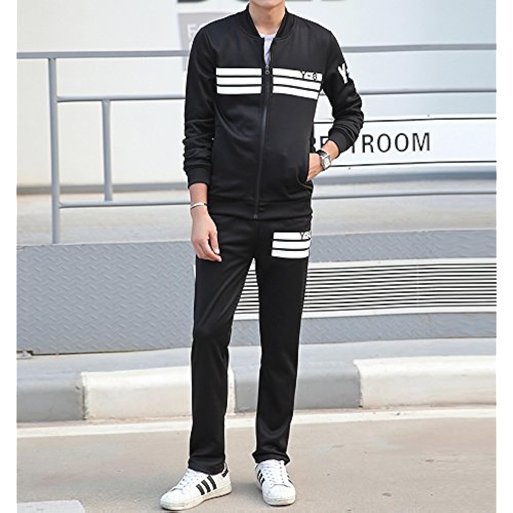 [Nail39] Jersey top and bottom set, men's sports training wear, outdoor, stylish, exercise, room wear, brushed lining, autumn, winter, spring