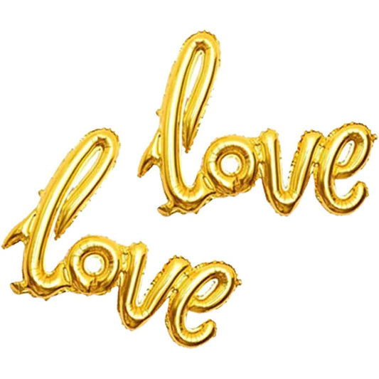 AnnoDeel 2pcs 41inch Love Foil Balloons Gold Love Mylar Letter Balloons Big Banner Romantic Wedding Anniversary Decorations Bridal Shower Birthday Party Decorations