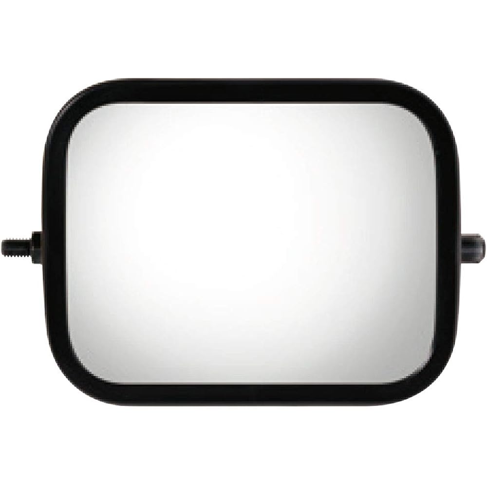 Shinei Bussan Road View Mirror (Square Plane) Round Bar Type Scale Pattern [Plated/Black 180 x 140] FB-18CU