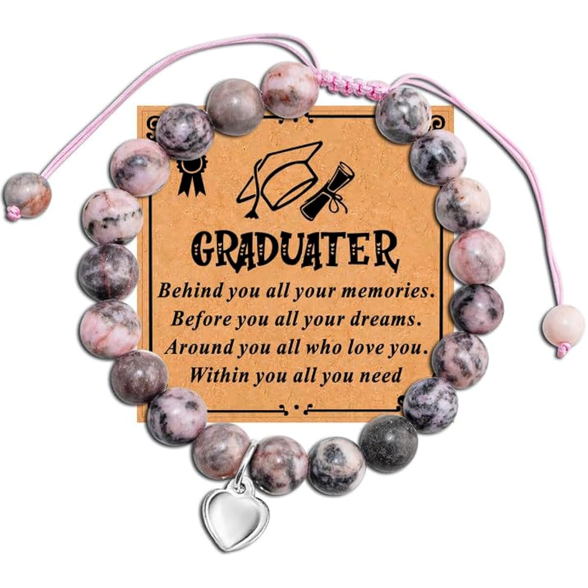 Iweca 2024 Graduation Card Inspirational Celebration Card High School Graduation Graduation Decorations - Behind You Before You Around You Within You Card