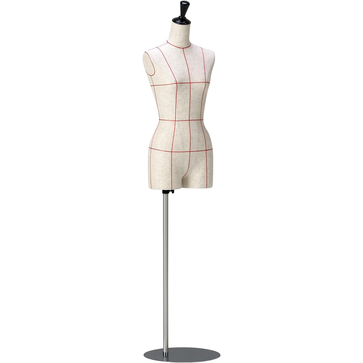 Dressmaking cutting body with crotch, interlining mannequin with lines, round steel stand PR51K-S78 (B82 size, size 9)