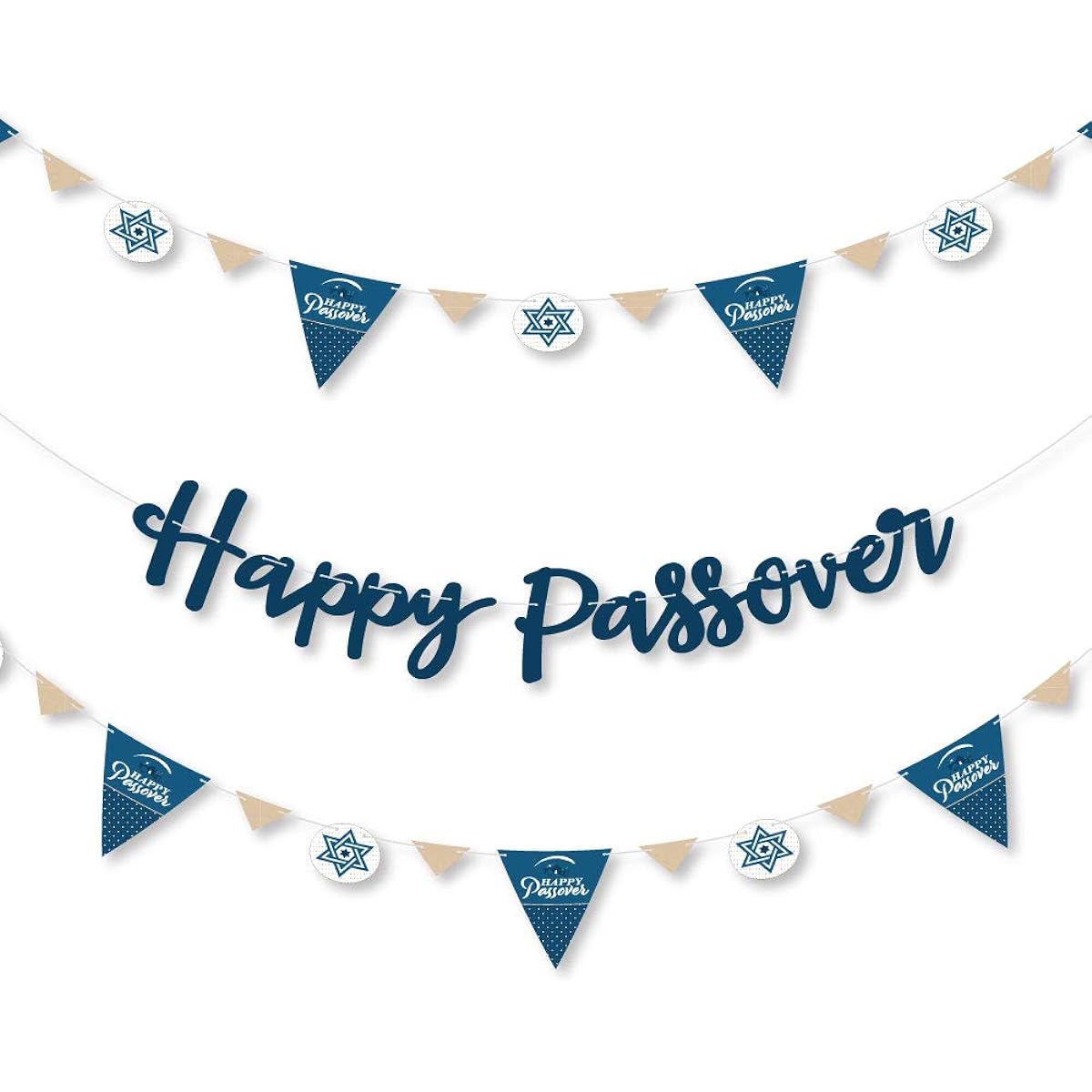 Big Dot of Happiness Happy Passover - Pesach Jewish Holiday Party Letter Banner Decorations - 36 Banner Cutouts and Happy Passover Banner Letters