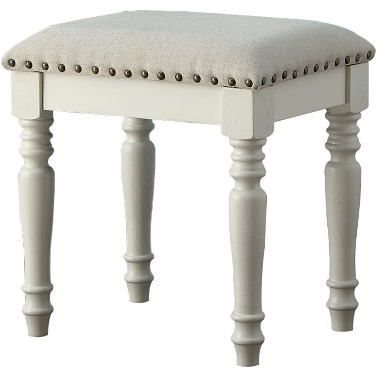 Keyboard Bench Piano Chair American Solid Wood Piano Stool Breathable Table Guzheng Drum Piano Keyboard Stool Dressing Solid Wood Frame Piano Keyboard Bench (Color: White, Size: 38x31.8x42cm)