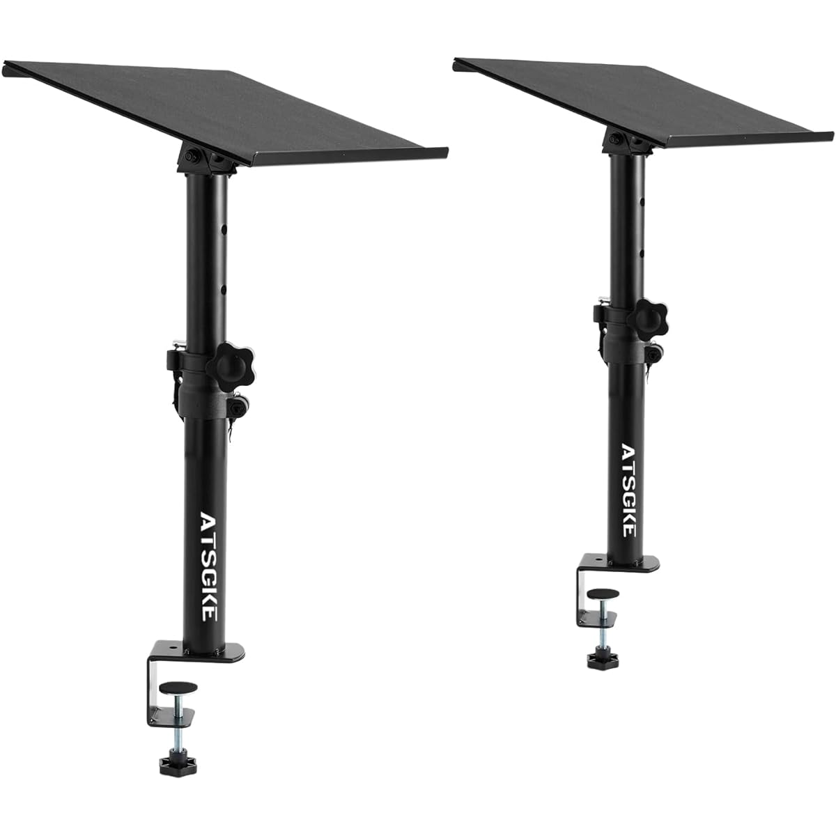 Atsgke Desktop Speaker Stand Set of 2 Studio Monitor Stand Desktop Clamp Studio Speaker Stand Adjustable Height