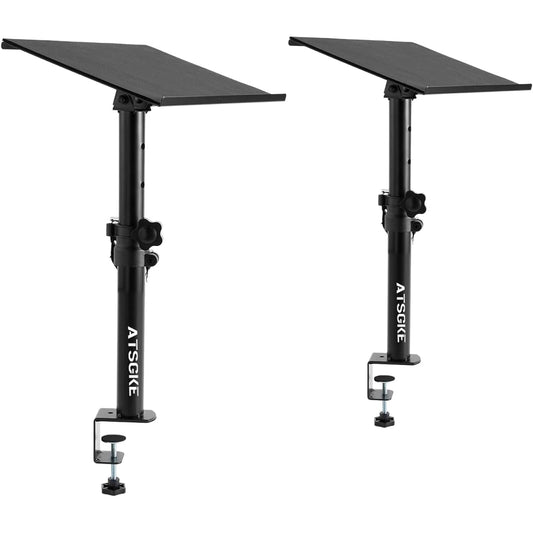 Atsgke Desktop Speaker Stand Set of 2 Studio Monitor Stand Desktop Clamp Studio Speaker Stand Adjustable Height