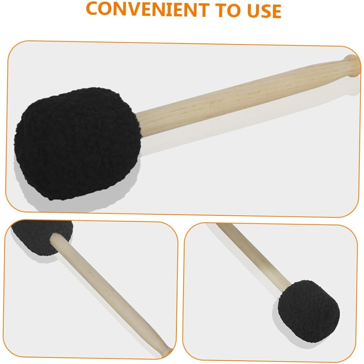 Vaguelly 3pcs Bass Mallet Band Accessories Felt Pedal Beater Head Felt Bass Drum Drum Pedal Beater Mallet Bass Drum Mallet Beater Drum Bass Drum Beater