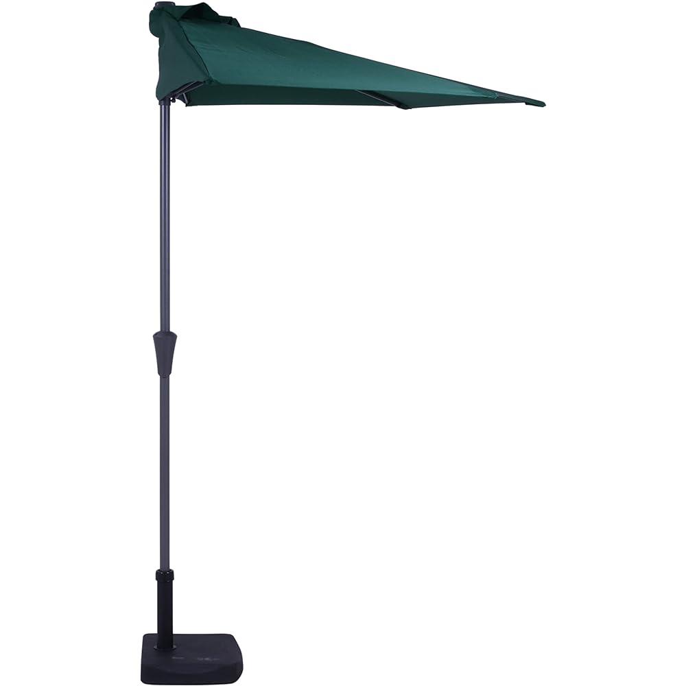 Fuji Boeki Parasol Width 270 x Depth 139 x Height 234 cm Green Garden Semicircle Parasol Crank Opening/Closing Aluminum 37853 Large