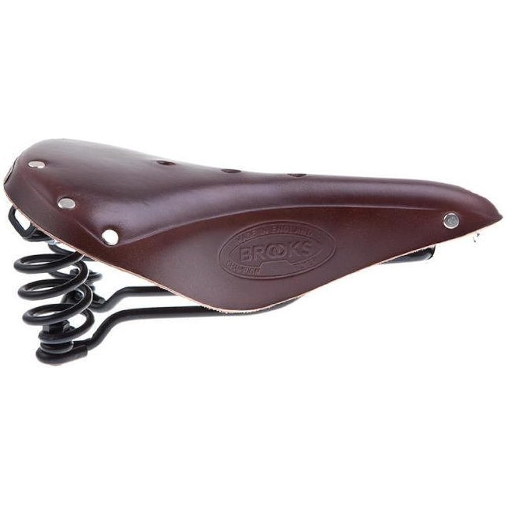 BROOKS Traditional leather saddle B17 with spring model FLYER BROWN