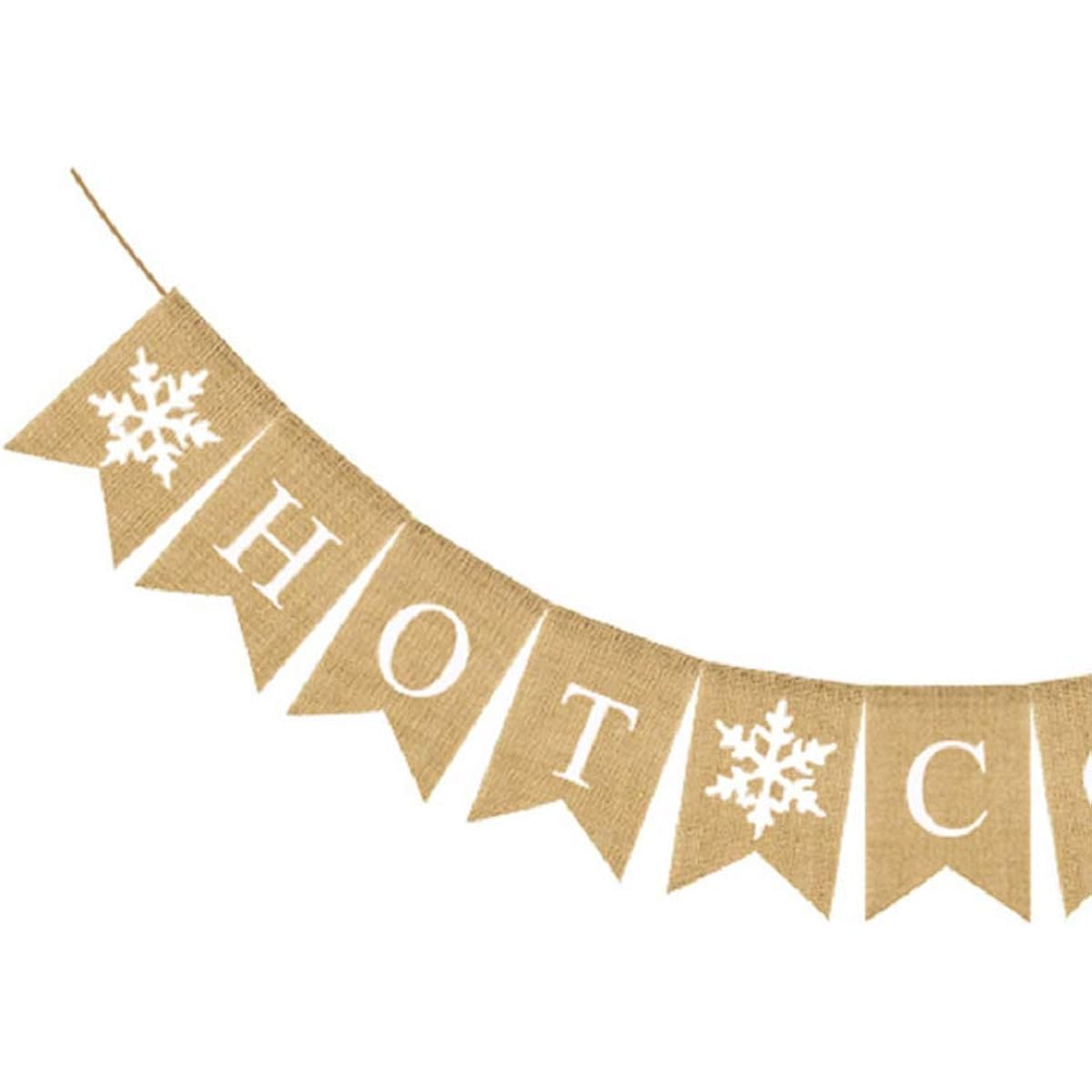 HOT COCOA Banner Burlap Banner Garland Sign Party Banner Festival Party Decoration