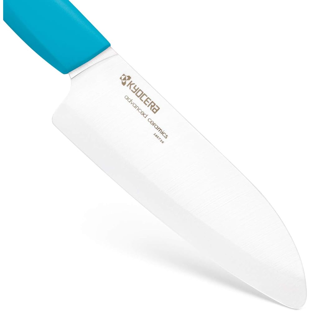 Kyocera Revolution Series Ceramic Santoku Chef Knife 5.5 inches Blue