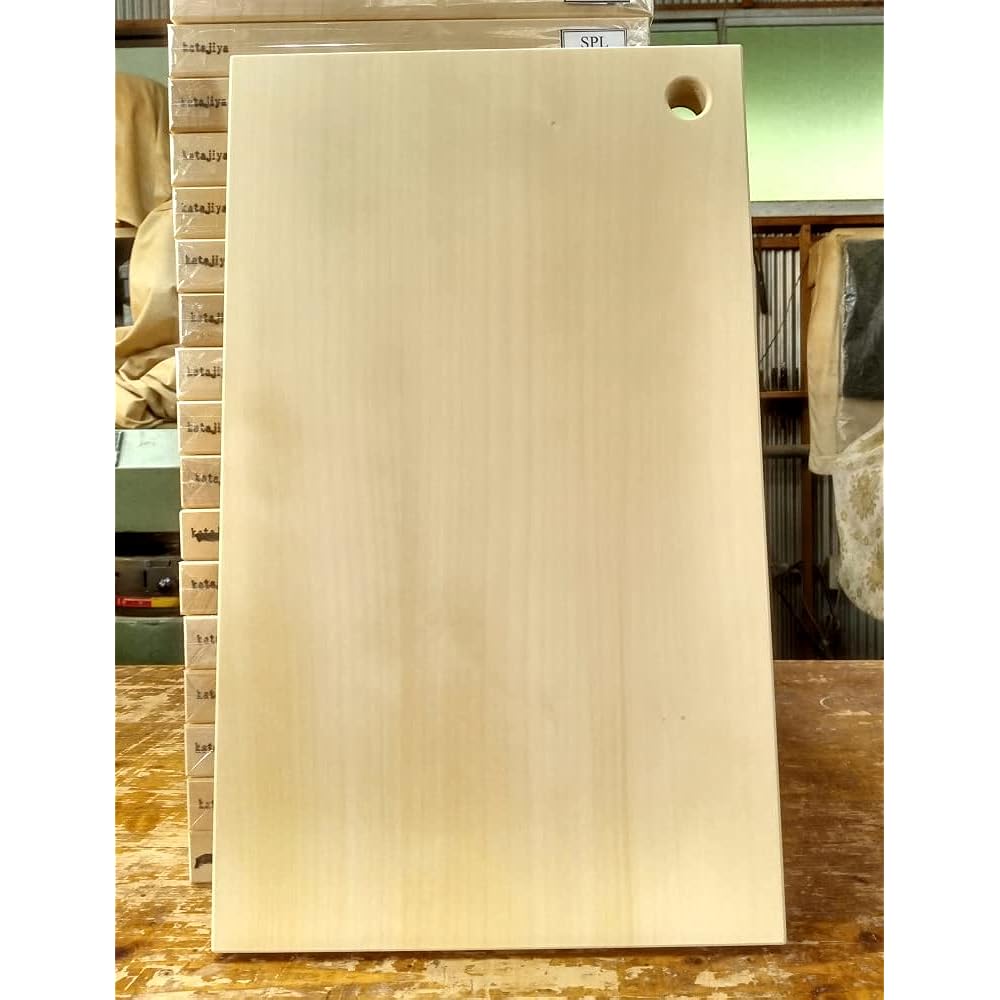 [Outlet product] katajiya wooden cutting board ginkgo natural wood solid wood large size [450 x 270 thickness 30] ~ Re-sharpening service available ~