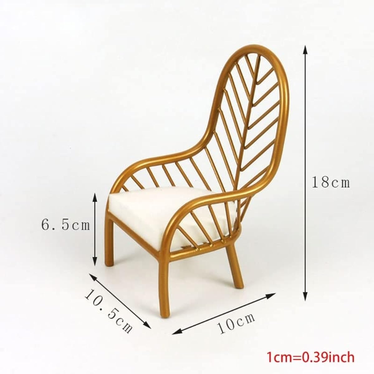 Eledoll 1:6 Dollhouse Furniture Decorative Gold Metal Chair for 12 inch Fashion Dolls 1/6 Scale