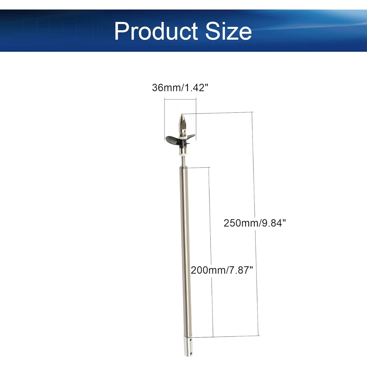 Heyiarbeit Drive Shaft D36mm Propeller L250mm Shaft L200mm Sleeve Universal Joint for 3.17mm Motor Shaft with Propeller RC Boat RC Submarine 1pc