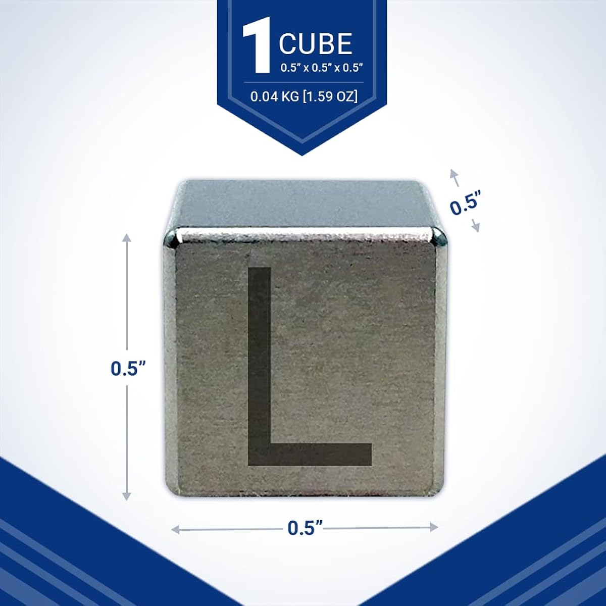 Tungsten Engraved Cube - 0.5 inch long