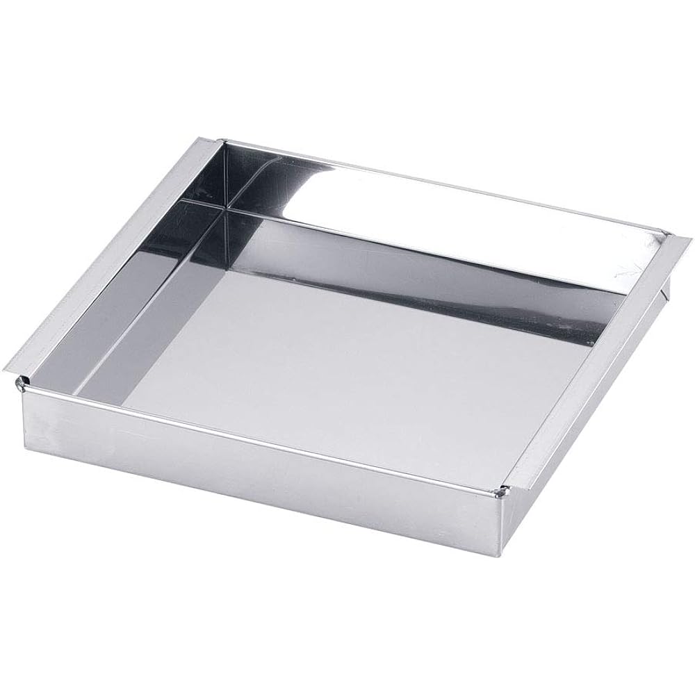 Endo Shoji TKG Egg Tofu Agar Jelly Mold, Square Stainless Steel, Rust-resistant and Hygienic, Sink Mold for Yokan, etc. Egg Tofu Mold, Width x Depth x Height (mm) 390 x 390 x 50, Commercial Use, Japan ATM07039