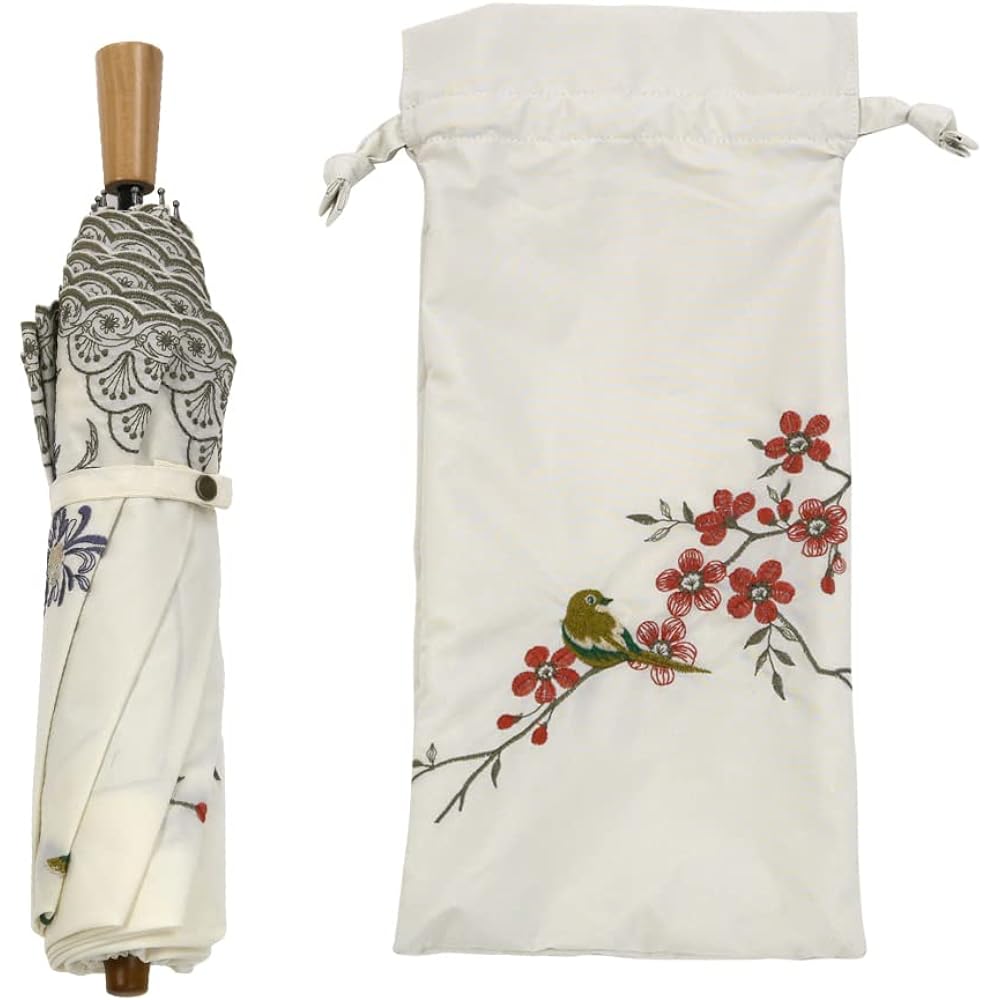 [Chinoiserie Modern] Parasol for both sun and rain, short folding, heat dissipation, tension, 1st class blackout, heat shielding, cool