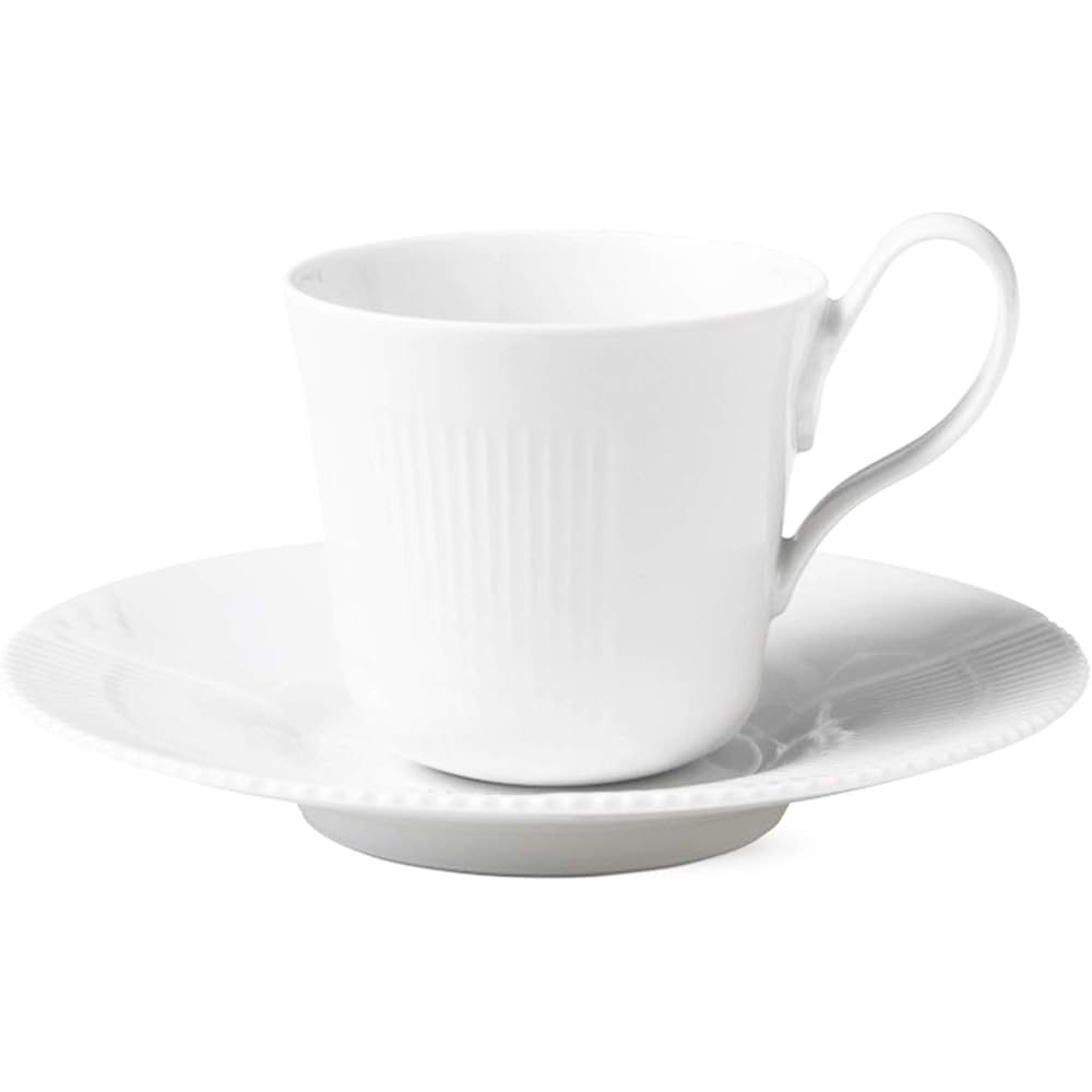 [Regular Imported Product] Royal Copenhagen White Elements Cup & Saucer 260ml Wedding Gift 1026456