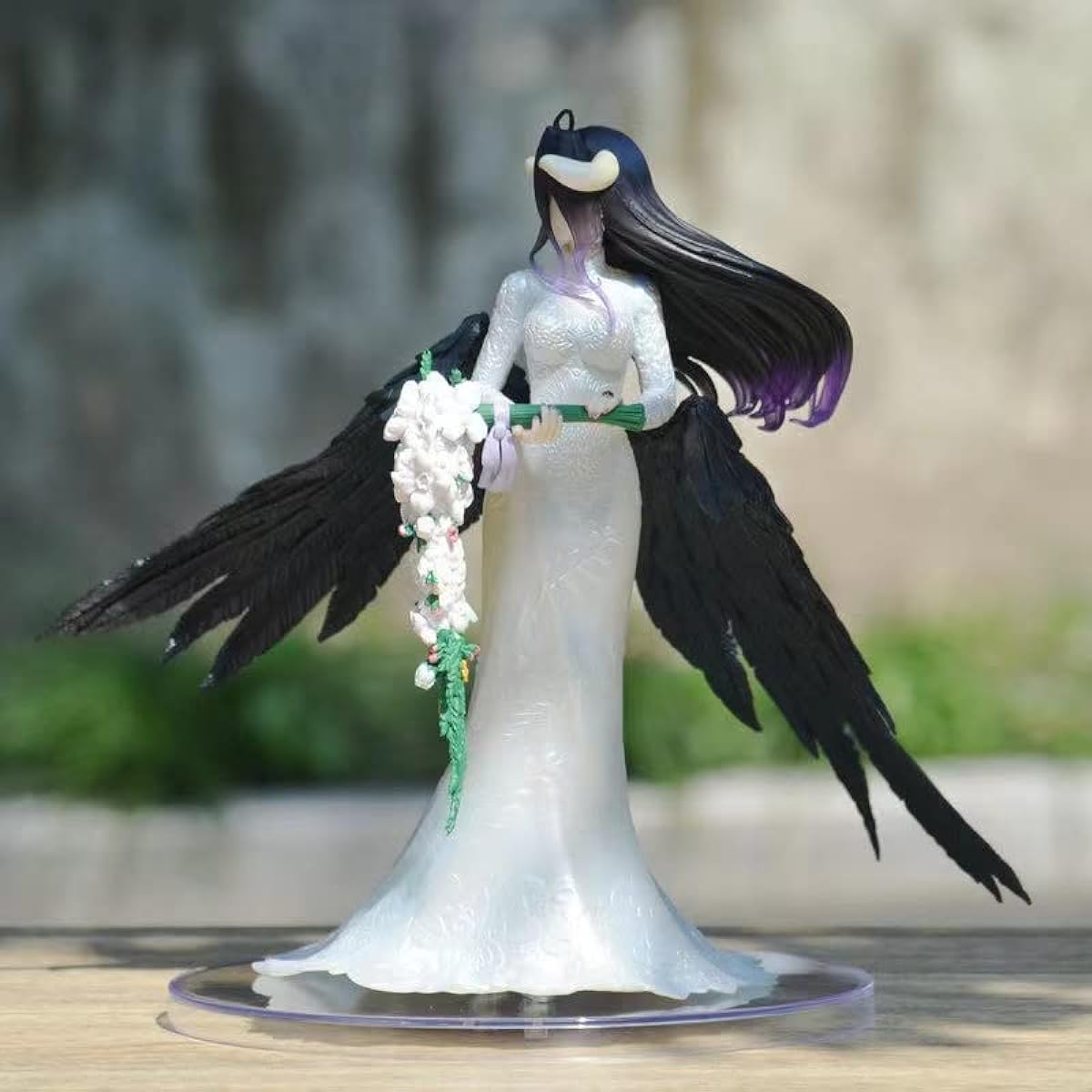 Crocichi Anime Doll Overlord III Albedo Wedding Flower Ball Pure White Devil Elegant Girl PVC Doll Toy Doll Present Model Decoration Doll Gift Model Decoration Birthday