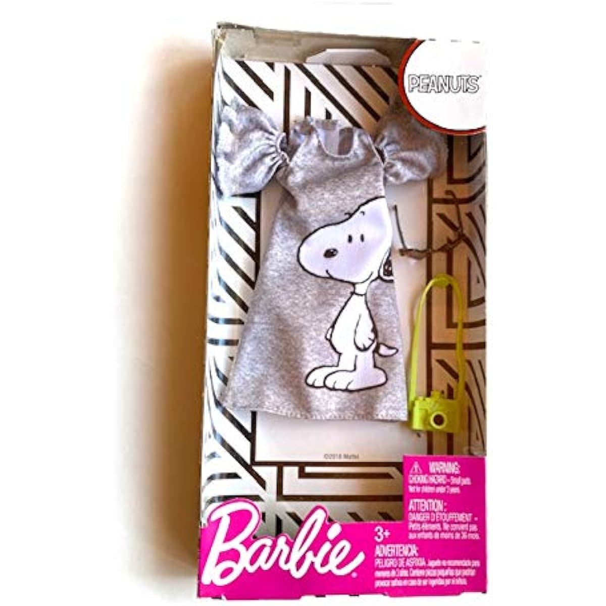 Barbie Clothes: Peanuts Grey Snoopy Dress with Camera and Heart Sunglasses