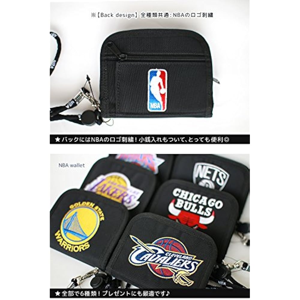 NBA Team Wallet NBA Wallet Wallet Children Basketball Team Goods Zipper Closure Men's Bifold [13x10x3cm] [NBA-001] WARRIORS