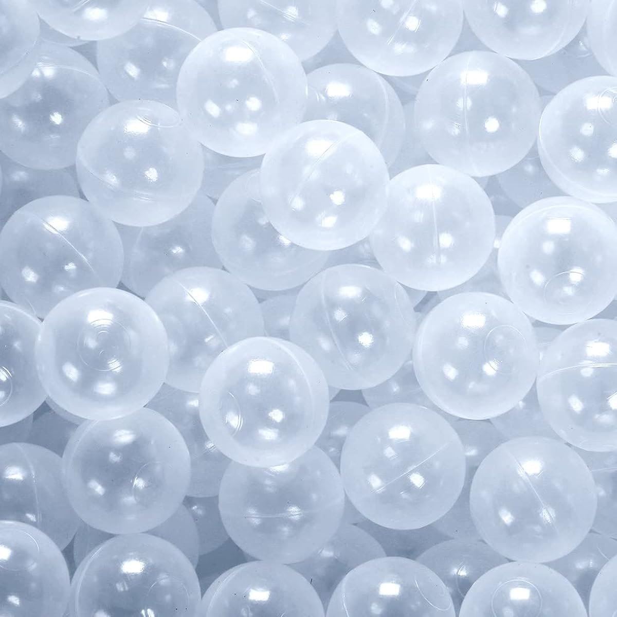 PlayMaty Clear Ball Pit Balls - 100pcs Phthalate Free BPA Free Plastic Ocean Balls for Kids Swimming Pit Fun Toys Toddler Baby Playhouse Play Tent Playpen Pool Birthday Party Decorations (Φ2.16)