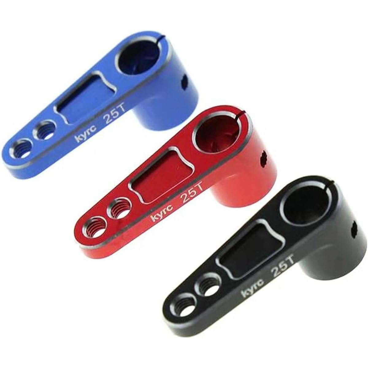 Pack of 3 Metal 25T Servo Horn 25 Teeth Steering Arm Replacement for Futaba Savox Power HD Servo Motor 1/8 1/10 RC Off-Road Crawler Drift Racing Car (Red/Blue/Black)