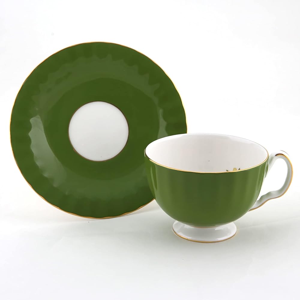 Aynsley Cottage Garden Tea Cup & Saucer Oban Approx. 200ml Mill Green 297305008C