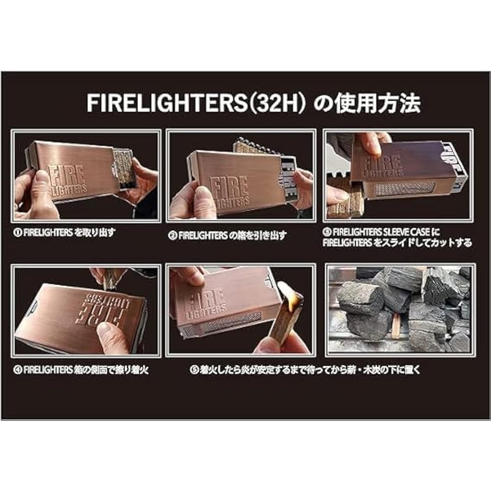 "With fire starter" FIRELIGHTERS SLEEVE CASE Firelighters Sleeve Case Fire Lighter Barbecue Camping Outdoor (Silver Barrel)
