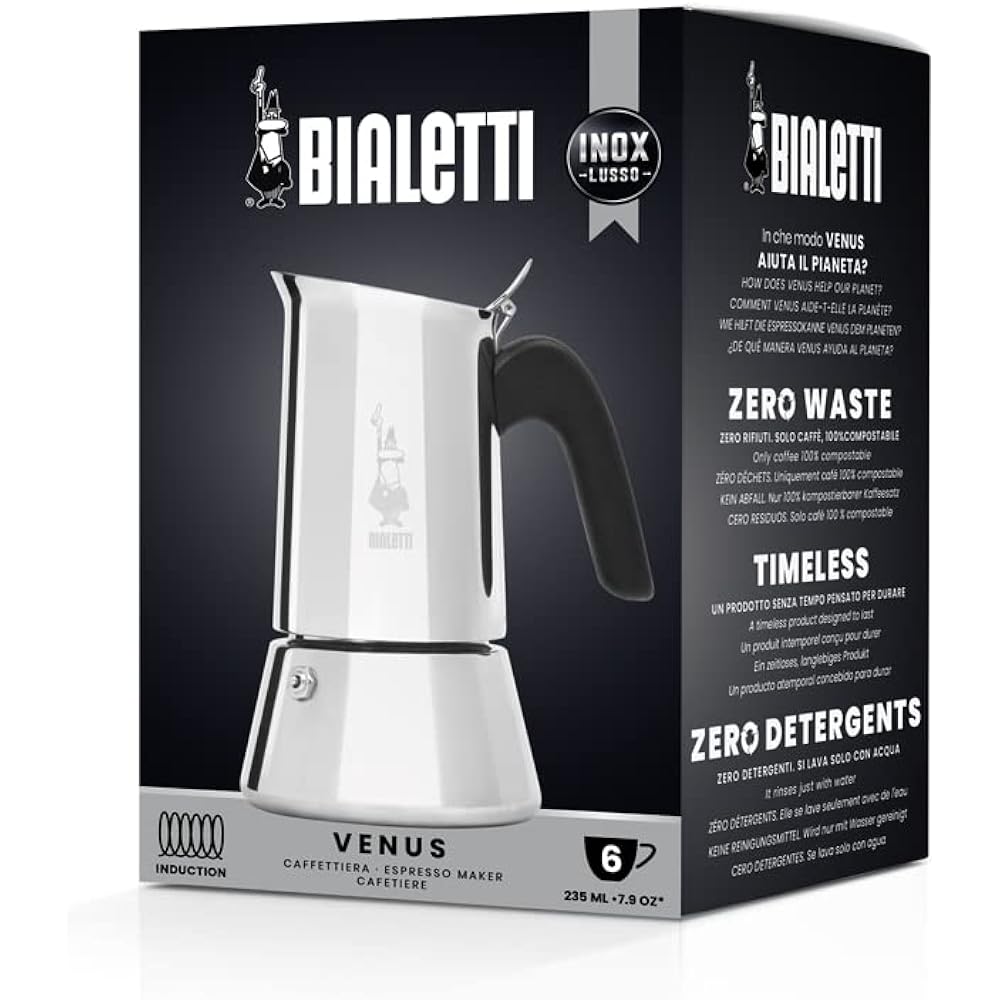Bialetti Espresso Maker Direct Fire Venus 6 Cup Coffee Macchinetta 0007255