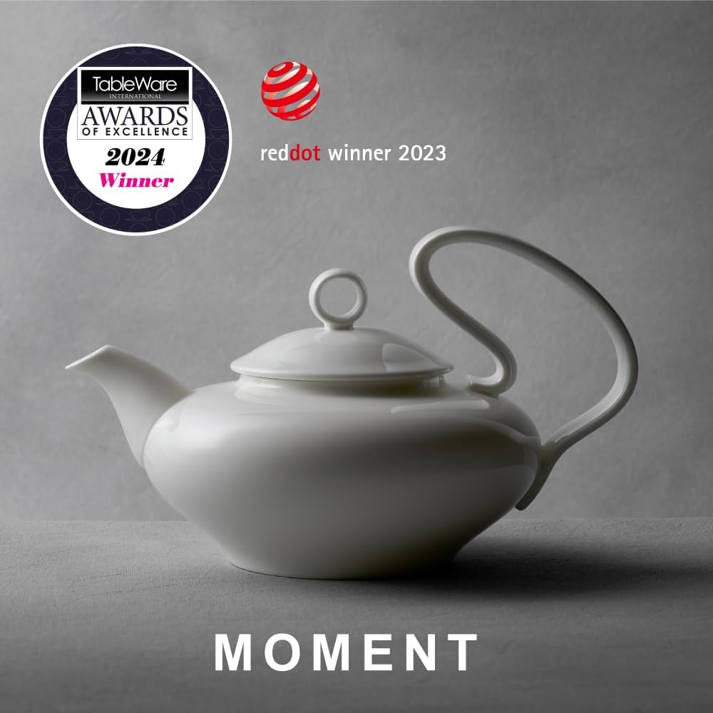 NARUMI Teapot MOMENT 900cc White Simple Stylish Ergonomic Easy Pour Microwave Warm Dishwasher Safe 51290-4739