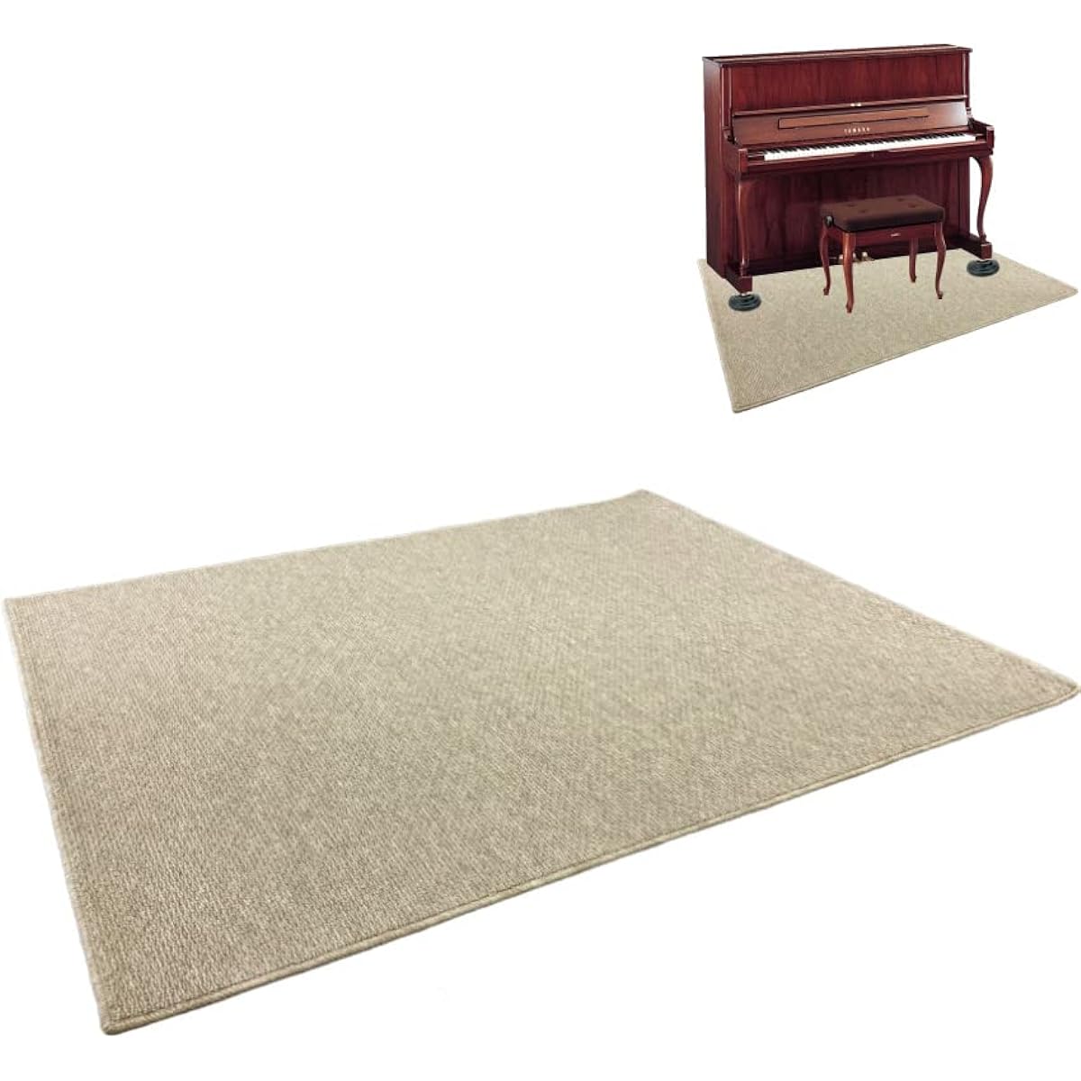 Soundproof, vibration-proof, heat-insulating [160cm x 130cm] Mat for upright pianos, can also accommodate chairs, soundproof carpet