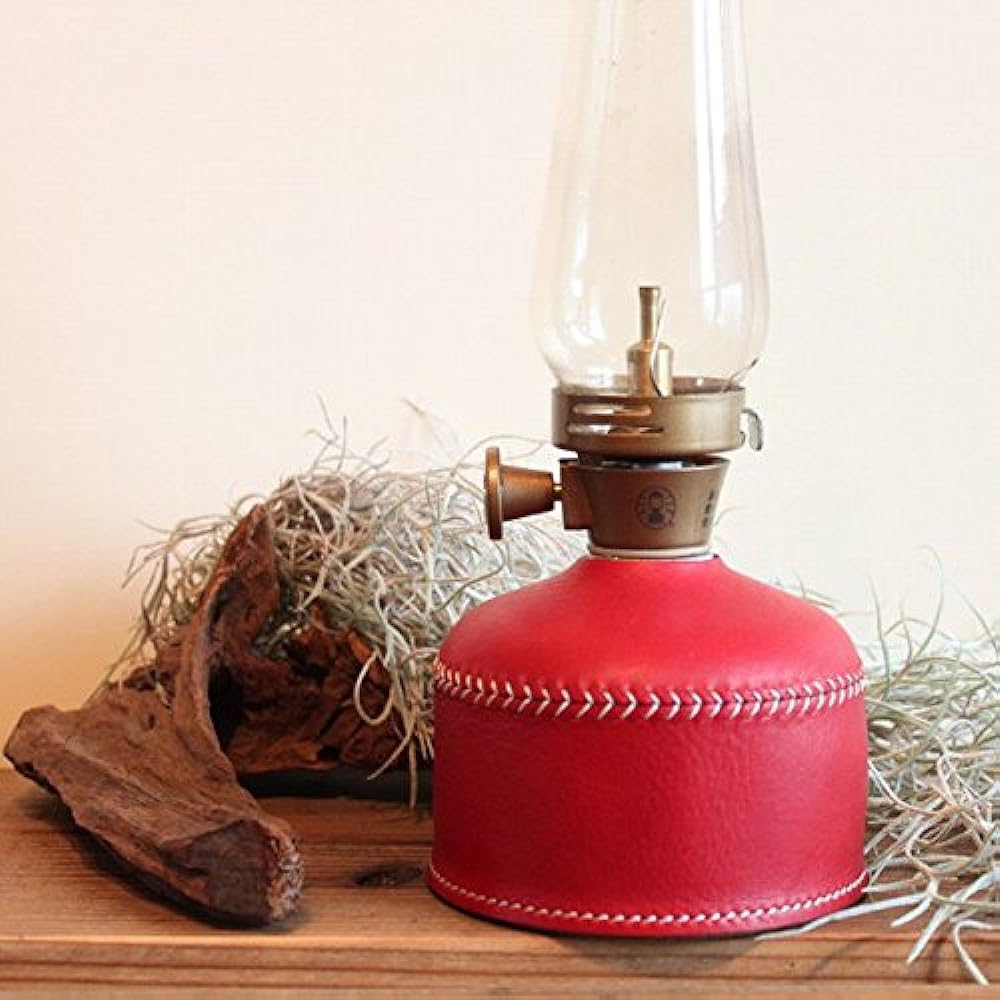 What will be will be & Greenfield Leather OD Can Gas Can Cover (Medium: 230g/250g Size) Leather Color (Red) Stitching (Ivory) Handmade Leather Genuine Leather Outdoor Camping Goods