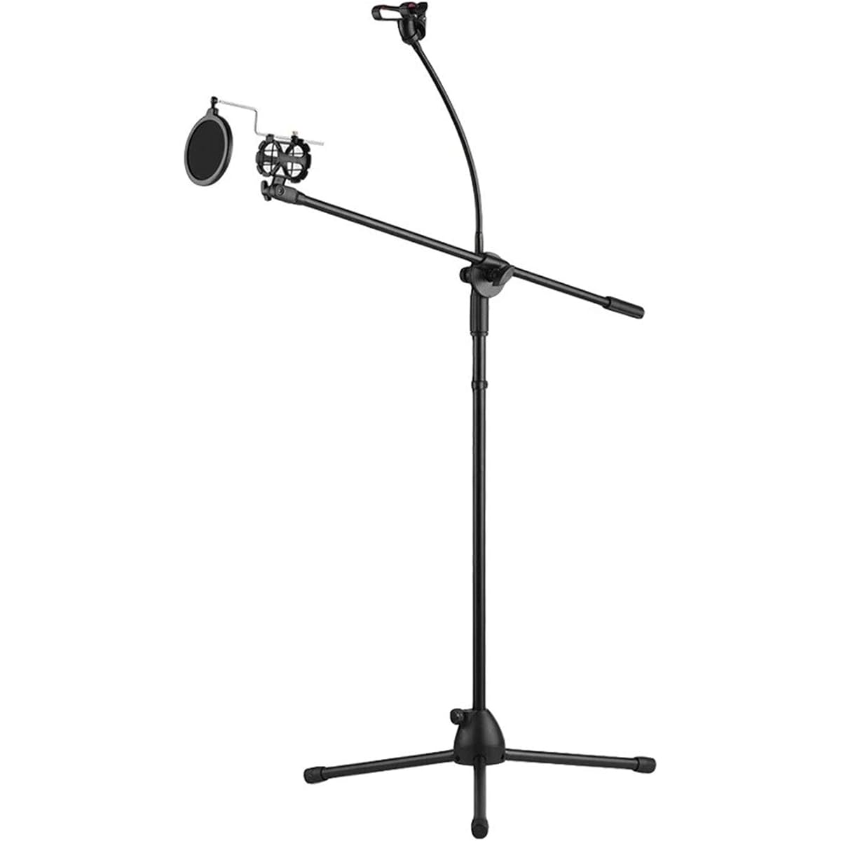 Microphone Stand Metal Microphone Floor Stand Adjustable Tripod for Recording, Streaming, and Live Commentary