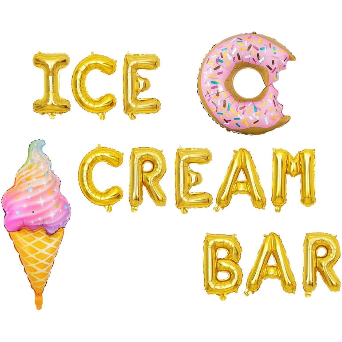 KUNGOON Ice Cream Bar Balloon Decoration Summer Ice Cream and Donut Balloon Kit for Birthday Baby Shower Wedding Party Decoration