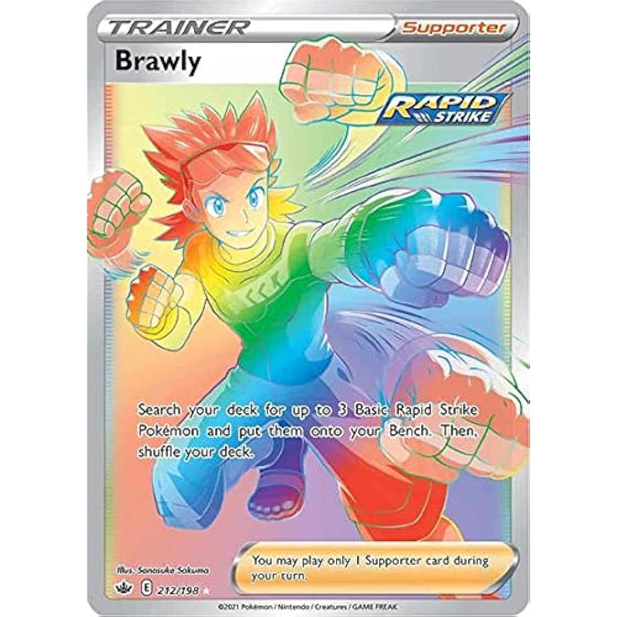 Brawly - 212/198 - Secret Rare - Sword & Shield - Chilling Reign