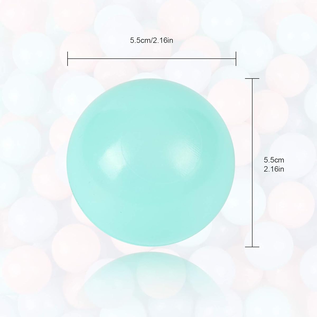 TRENDBOX Macaron Ball Pit Balls for Toddlers, Macaron Blue, Pink, Green, 50 pcs