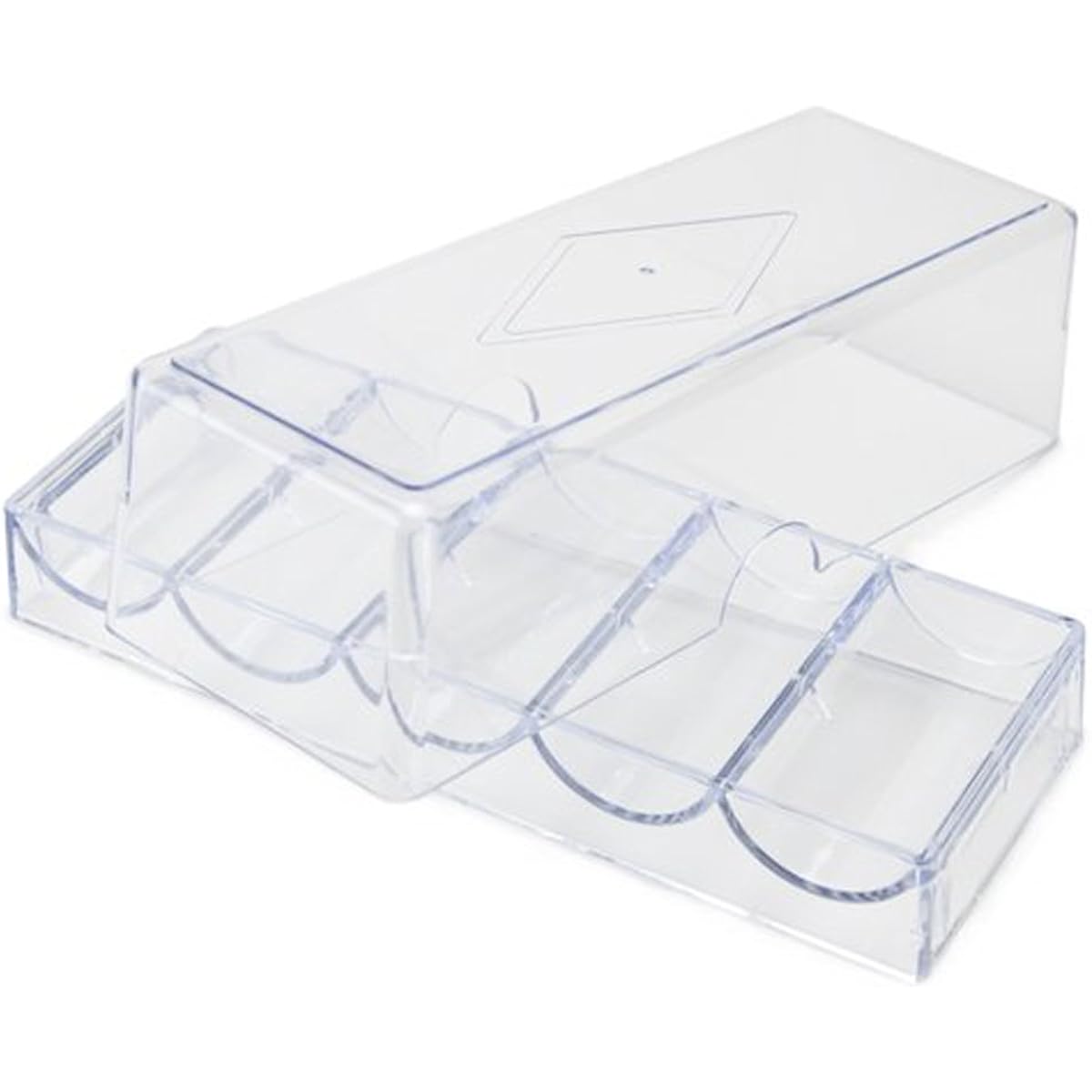 Brybelly Clear Acrylic Poker Chip Trays | For Standard Size Chips & Clay Chips | Each Tray Holds 100 Chips | 10 Trays - With Lids