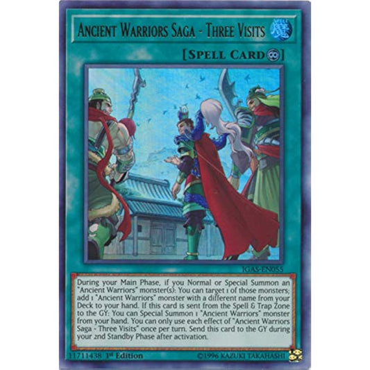 Ancient Warrior Saga - Three Visits - IGAS-EN055 - Ultra Rare - First Edition