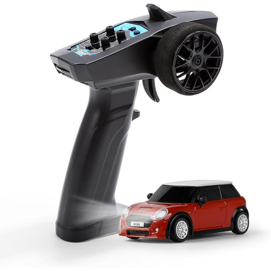 DEERC TRBC1B01 BMW Mini Cooper 1/76 Mini RC Car, 30 Minute Continuous Use, Super MINI Radio-Controlled, Full Proportional Control, 2.4 GHz Technology Certification, LED Light, Type-C Charging, Remote
