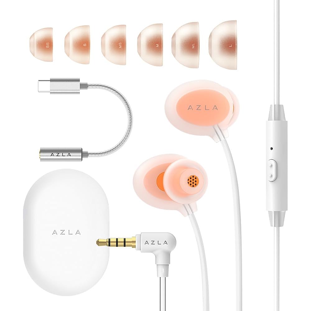 AZLA ASE-500 ASMR Lightning Silver [Earphones with single full-range BA driver made by Sonion] MFI certified Lightning DAC included Full silicon configuration ASMR specific tuning SednaEarfit max ASMR 6 sizes included TPE coated 150cm cable iPhone/iPad [
